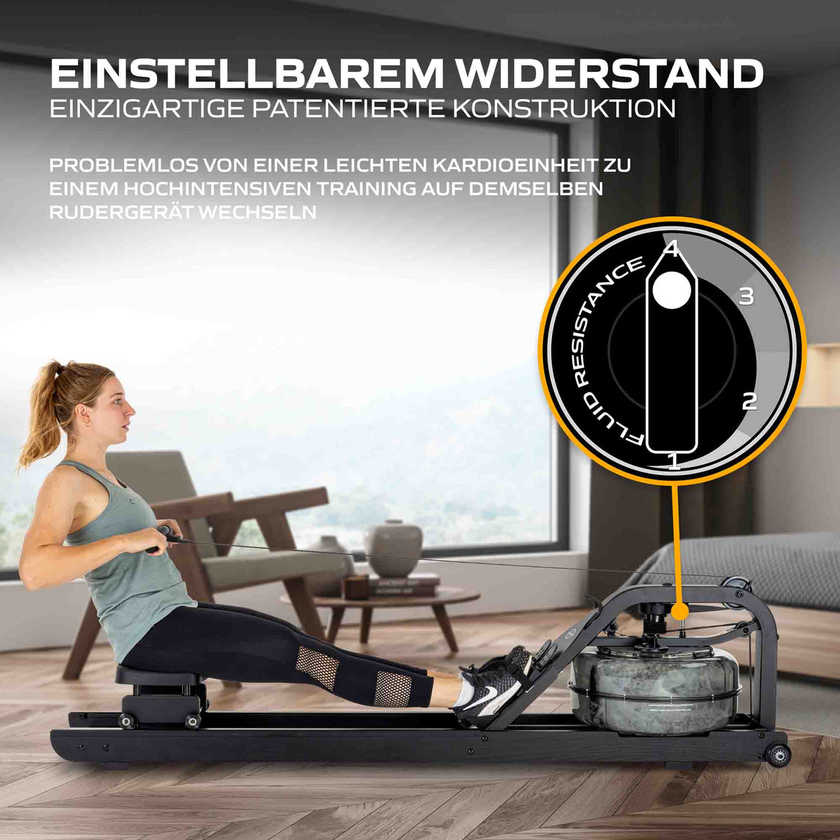 Fluid Rower Rudergerät Apollo Plus Black