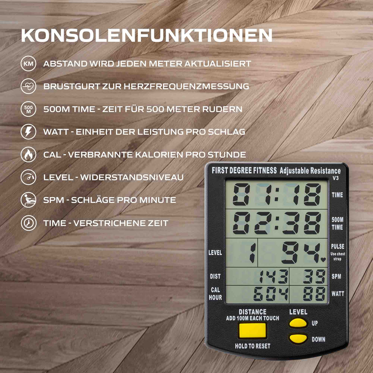 Fluid Rower Rudergerät Apollo Plus Black