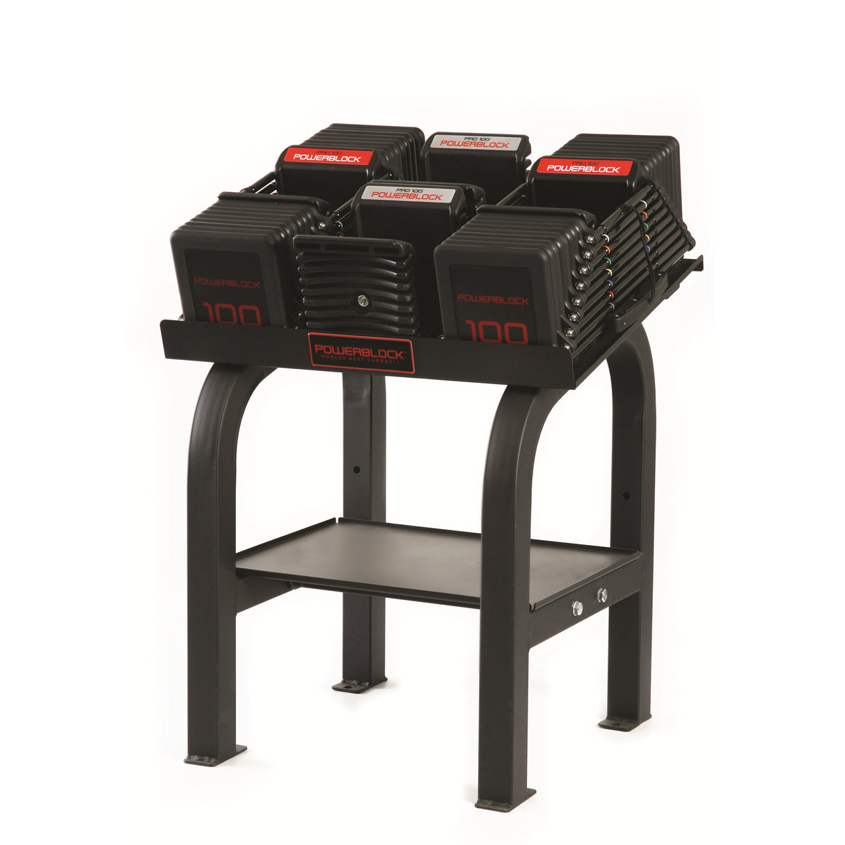 PowerBlock Pro 100 Commercial Hantelpaar 2–45 kg inkl. Pro Rack Stand