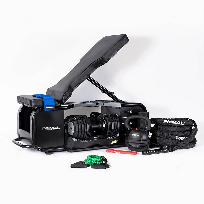 Primal Personal Series HIIT Bench inkl. Zubehör und Hanteln