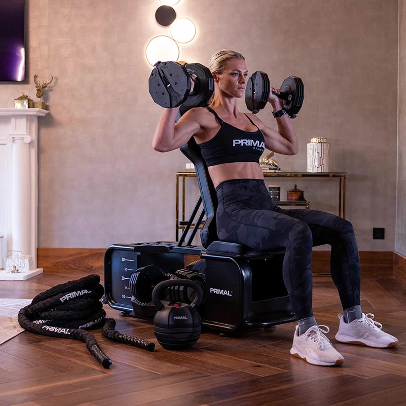 Primal Personal Series HIIT Bench inkl. Zubehör und Hanteln