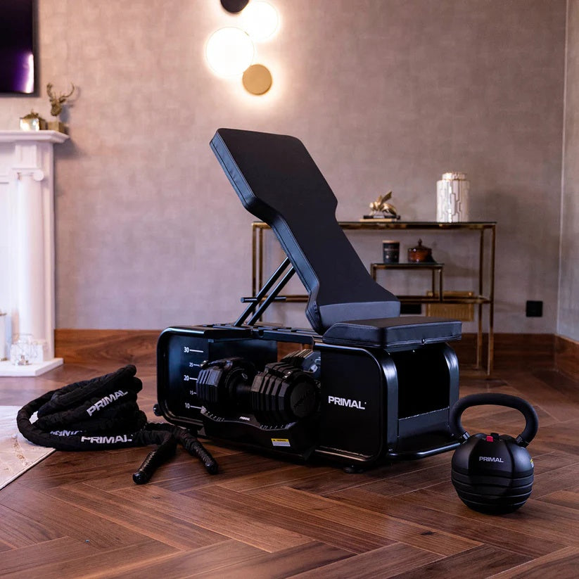 Primal Personal Series HIIT Bench inkl. Zubehör und Hanteln