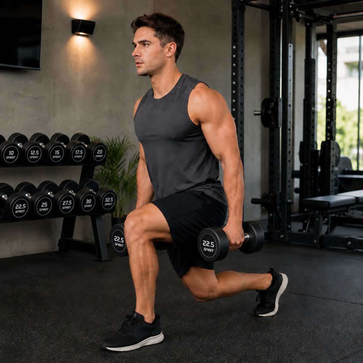 Spirit Fitness Round Rubber Kurzhantel 10-Paar-Set