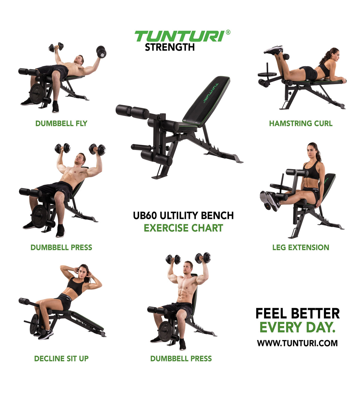 Tunturi UB60 verstellbare Hantelbank