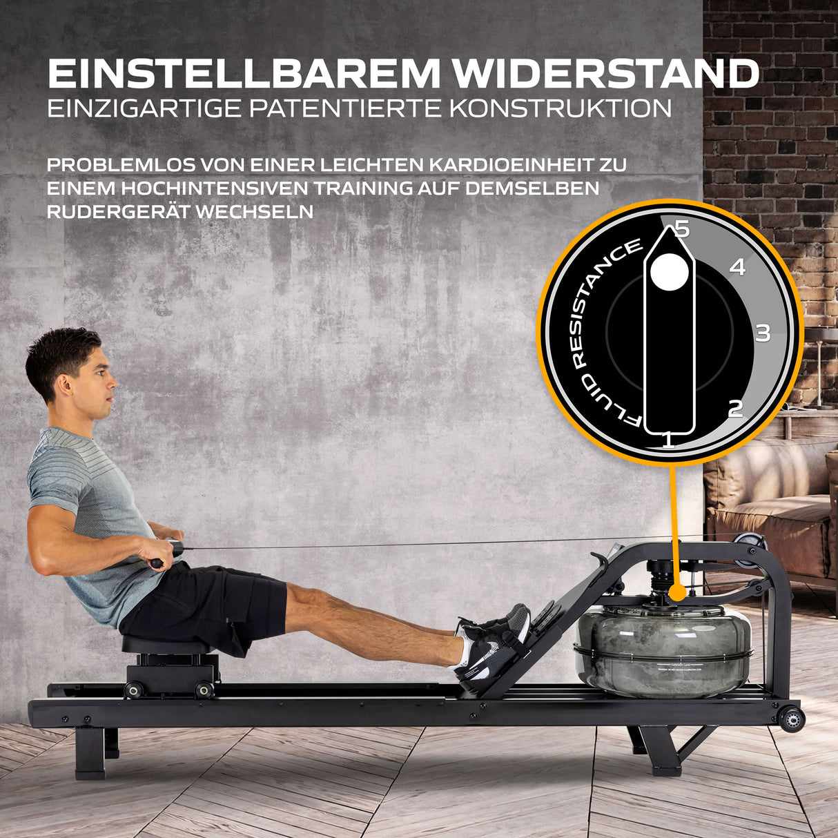 Fluid Rower Rudergerät NEON Pro V Black