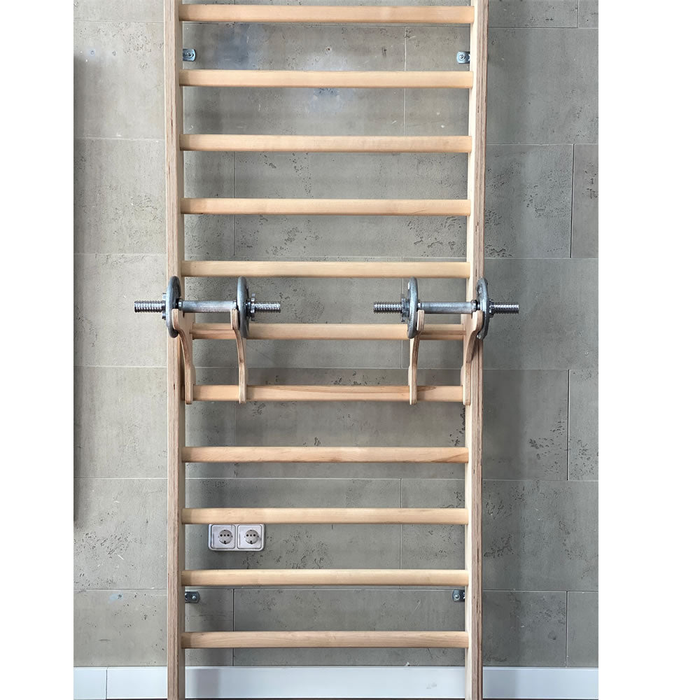 Heimholz Hantelhalter Birke für Sprossenwand