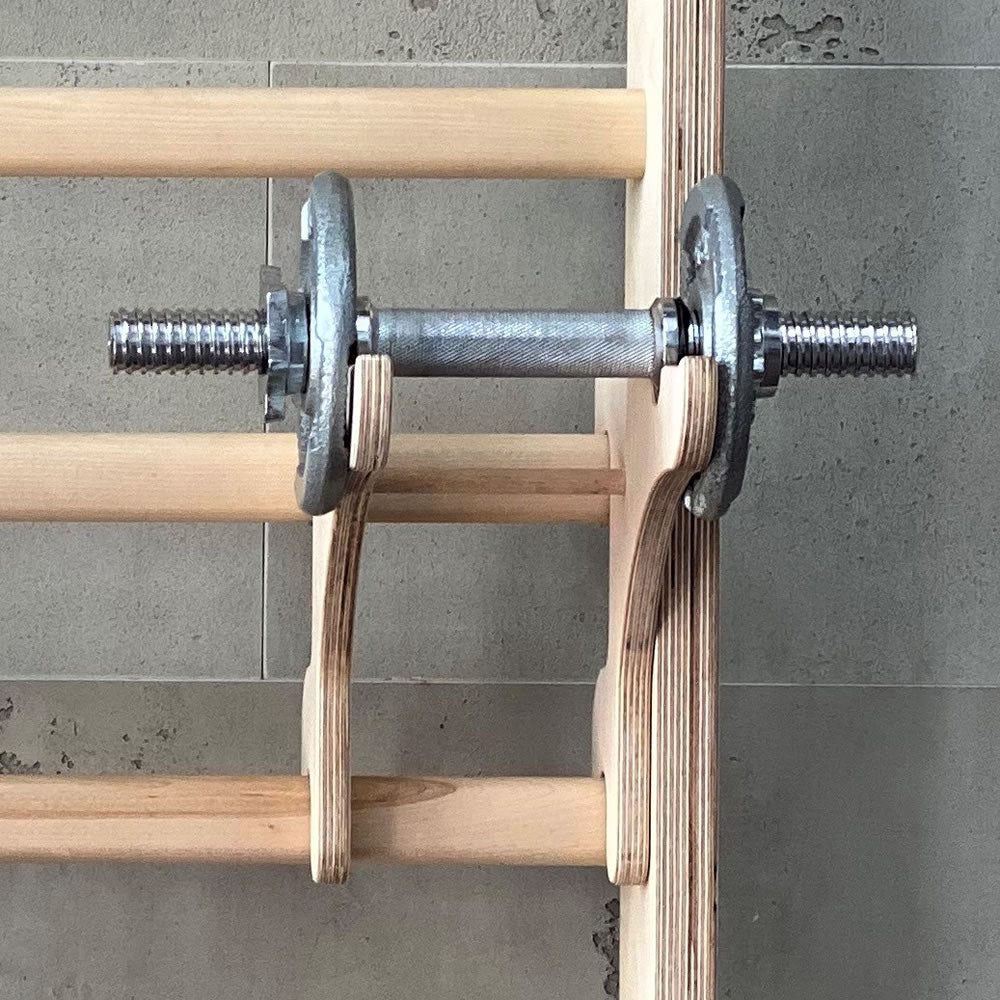 Heimholz Hantelhalter Birke für Sprossenwand