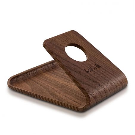 kalibri Universal Echtholz Ständer für Smartphones Walnussholz Dunkelbraun