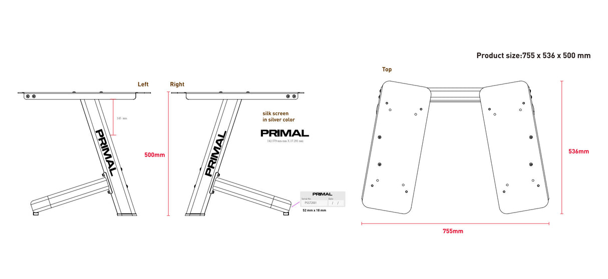 Primal Personal Series Hantelablage für verstellbare Hanteln 34kg/75lb