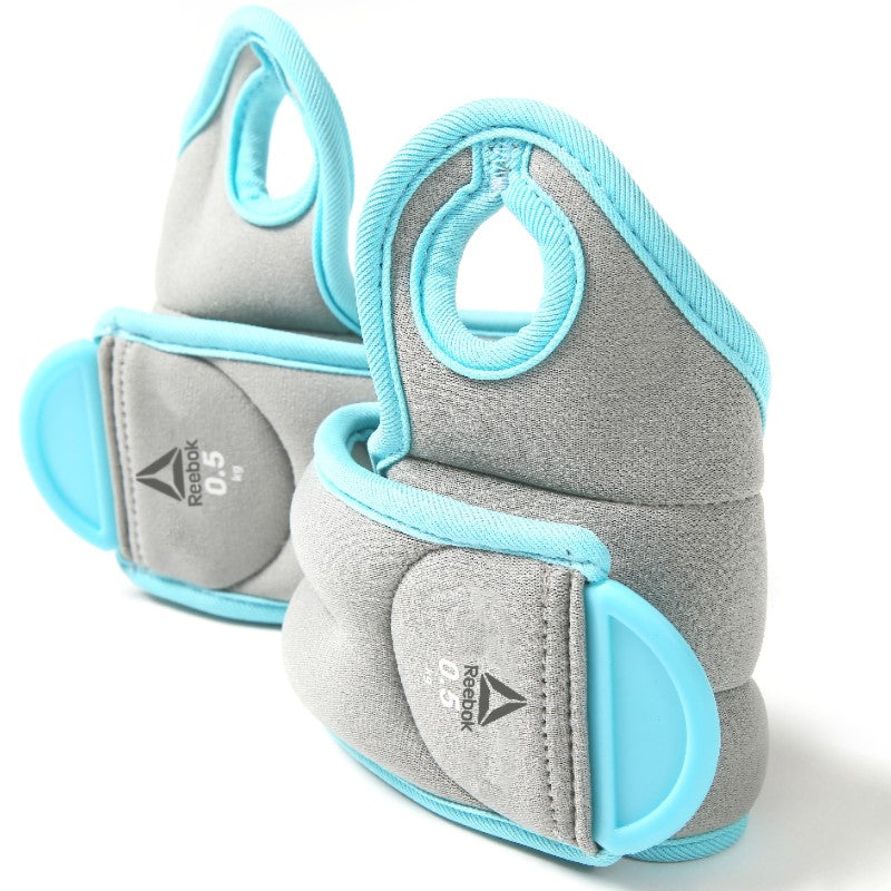 Reebok Gewichtsmanschetten Handgelenk, Paar 2x 0,5kg/ Farbe: Blau/Grau