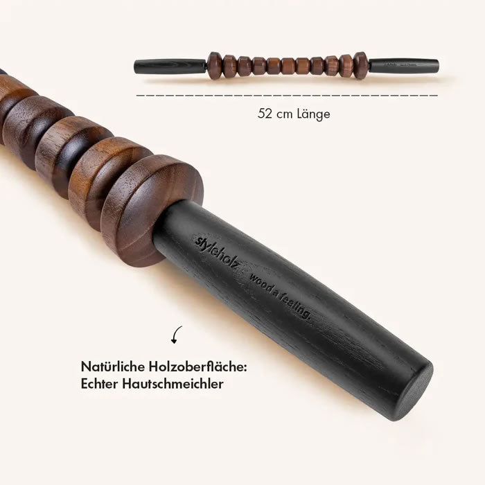 styleholz Faszienstab Woodstick Flex Dunkel Walnuss