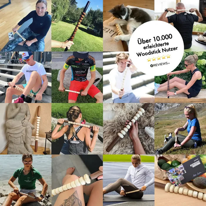 styleholz Faszienstab Woodstick Flex Dunkel Walnuss