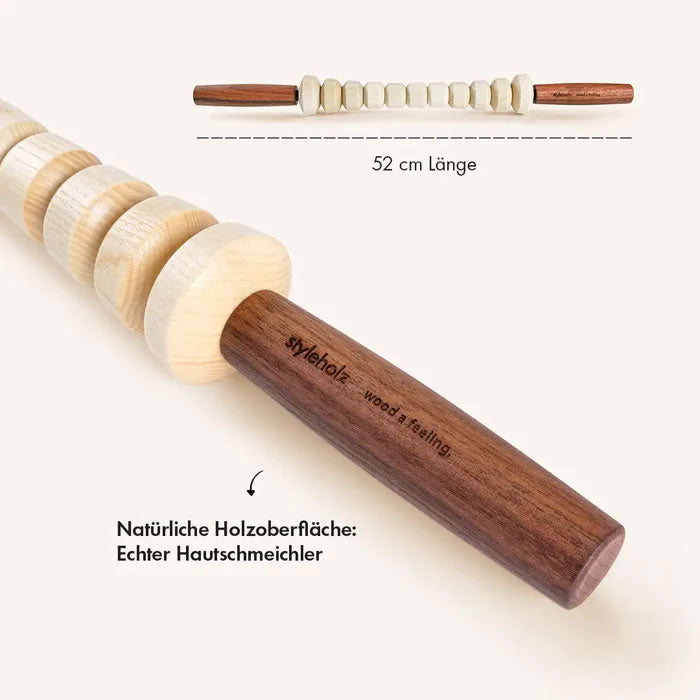 styleholz Faszienstab Woodstick Flex Hell Esche