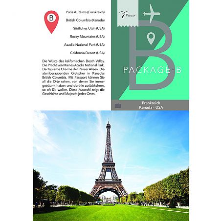 Passport Video Packs - Virtual Active USB Sticks-Video Pack B- Paris (Frankreich), British Columbia (Kanada), Südliches Utah (USA) u.a.