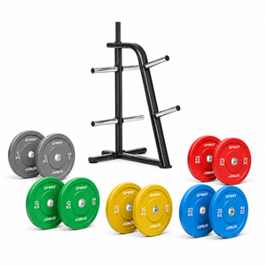 Spirit Fitness Bumper Plates Set inkl. Hantelscheibenständer