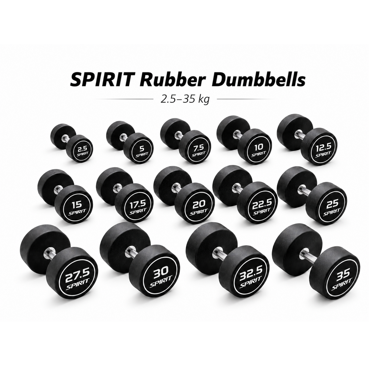 Spirit Fitness Round Rubber Kurzhantel