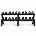 Spirit Fitness Round Rubber Kurzhantel 10 Paar Set mit Hantelablage