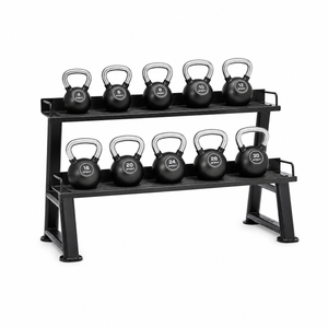 Spirit Fitness Rubber Encased Kettlebell Set inkl. Rack