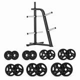 Spirit Fitness Tri-Grip-Plate-Set inkl. Hantelscheibenständer