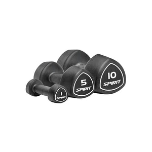 Spirit Fitness Tri-Studio Rubber Kurzhantel Set inkl. Hantelablage
