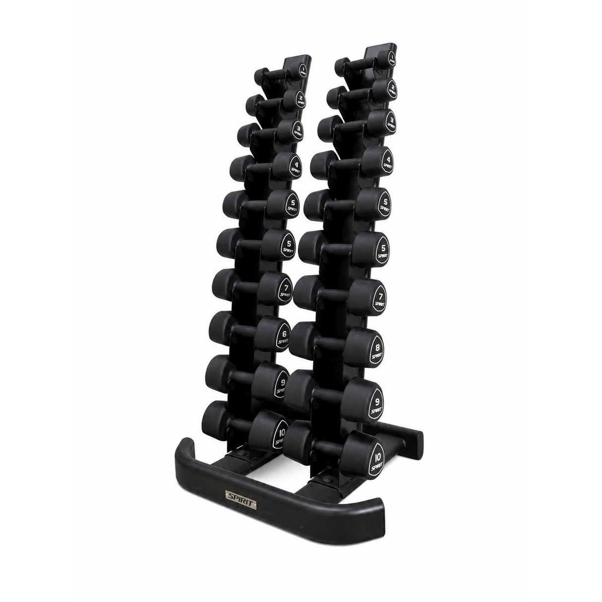 Spirit Fitness Tri-Studio Rubber Kurzhantel Set inkl. Hantelablage