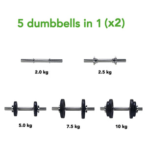 Tunturi Kurzhantelset 2×10 kg mit Sternverschluss