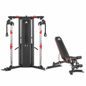 adidas Cable Crossover Set inkl. Utility Bench mit Bizeps-Curlpult & Beincurler