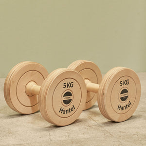 Heimholz Holz Hanteln 2x 5kg Birke