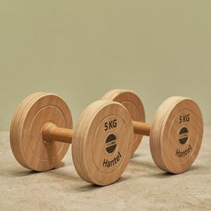 Heimholz Holz Hanteln 2x 5kg Eiche