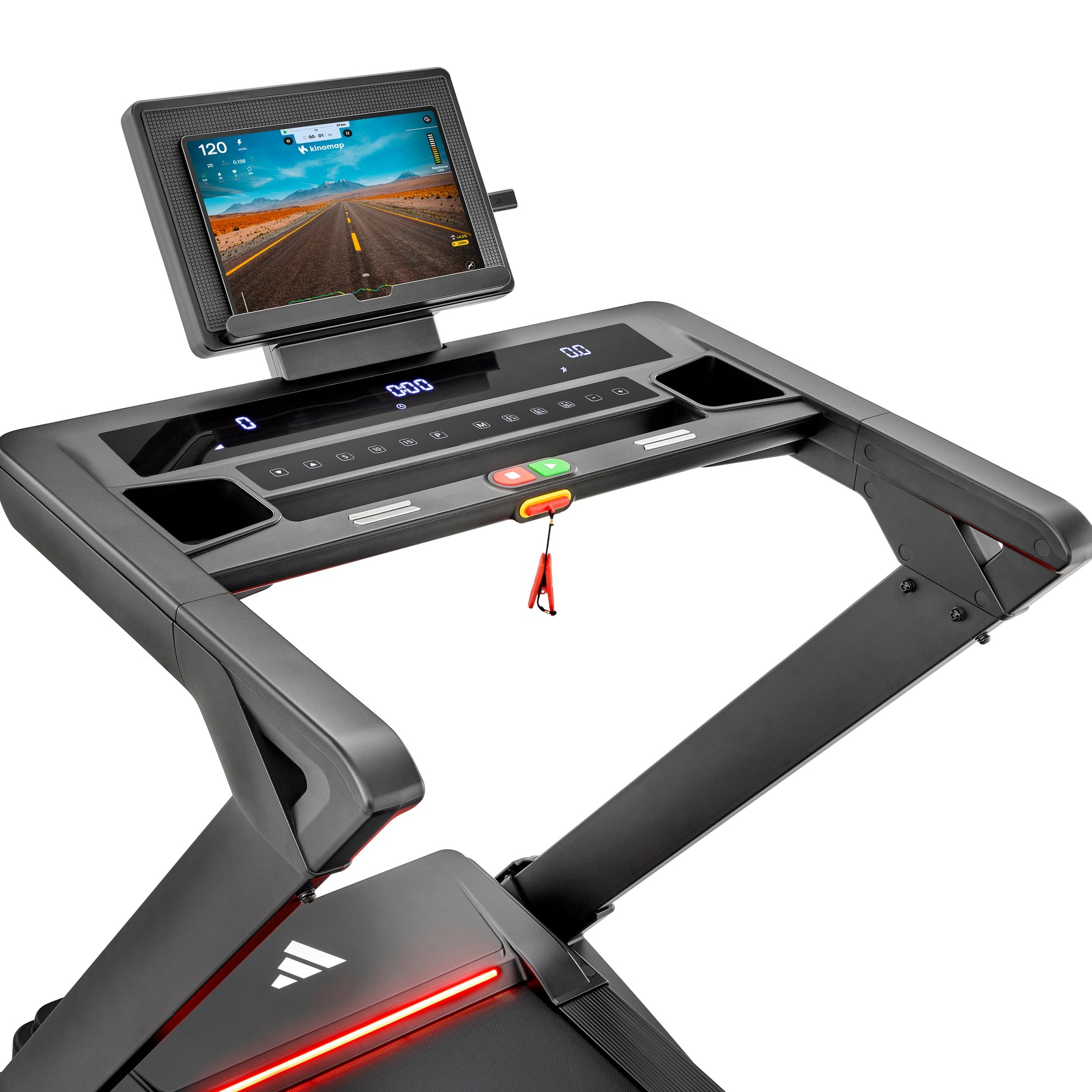 Das Video zeigt die Funktionen der Trainingskonsole des adidas T-25 Laufbandes in Verbindung mit unterschiedlichen Trainingsapps.